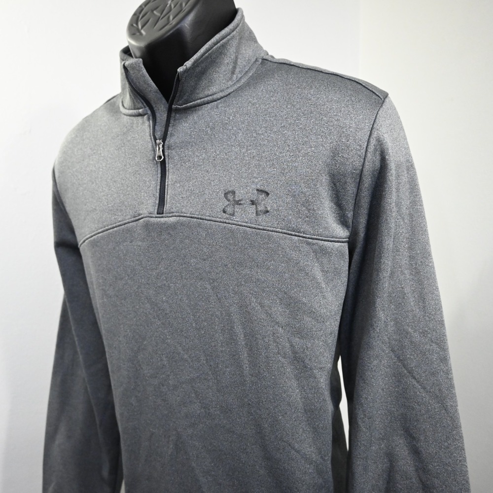 Under Armour Fleece 1/4 Zip Golf Jacket Men Size Large Gray Long Sleeve Pullover